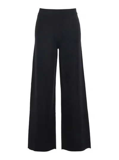 P.a.r.o.s.h . Wide-leg Pull-on Viscose Trousers In Black