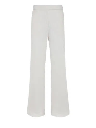 P.a.r.o.s.h Wide-leg White Cady Trousers With Elastic Waistband