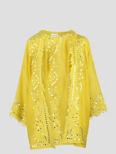 P.a.r.o.s.h Within Embroidered Cardigan In Yellow