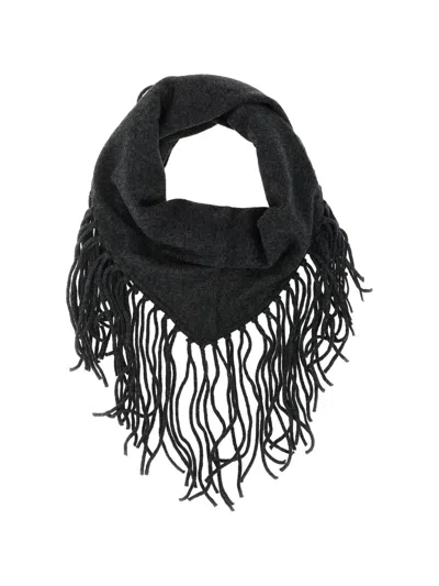 P.a.r.o.s.h Without Fringed Triangular Scarf In Gray