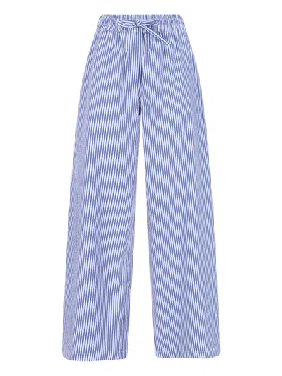 P.a.r.o.s.h Parosh Women's 100% Cotton Trousers In Blue
