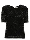 P.a.r.o.s.h Bead-embellished T-shirt In 013 Nero