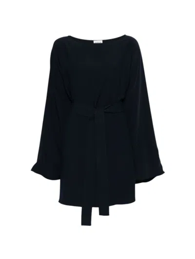 P.a.r.o.s.h Women Blue Boat Neck Mini Dress