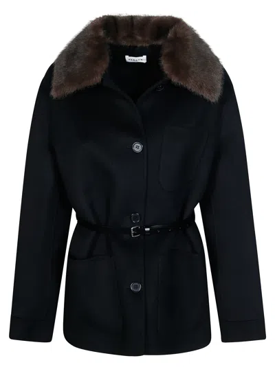 P.a.r.o.s.h Parosh Women's Double-breasted Mini Puffer Jacket In Nero