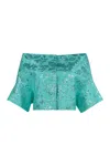 P.a.r.o.s.h Parosh Floral Jacquard Fabric Blouse In Green
