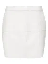 P.a.r.o.s.h Parosh Leather Mini Skirt In White