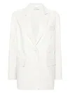 P.a.r.o.s.h Single-breasted Leather Blazer In White