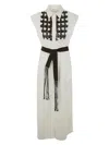 P.a.r.o.s.h Long Chemisier With Sequined Plastron In White