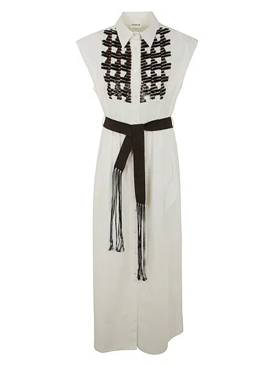 P.A.R.O.S.H WOMEN'S LONG CHEMISIER WITH SEQUINED PLASTRON