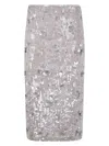 P.a.r.o.s.h Midi Skirt With Pailettes In Grey