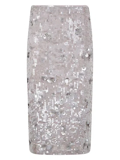 P.A.R.O.S.H WOMEN'S MIDI SKIRT WITH PAILETTES
