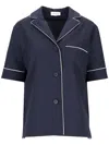 P.a.r.o.s.h Navy Blue Regular Solid Shirt In Blue