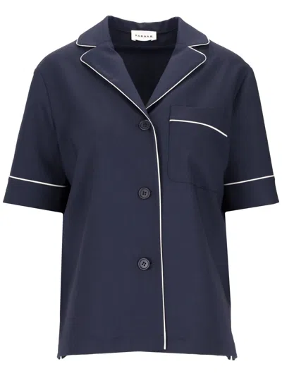 P.a.r.o.s.h Navy Blue Regular Solid Shirt