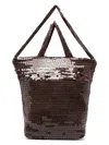 P.a.r.o.s.h Women's Sequined Satchel In Brown
