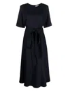 P.a.r.o.s.h Parosh Short Sleeves Crew Neck Chemisier Dress In Blue
