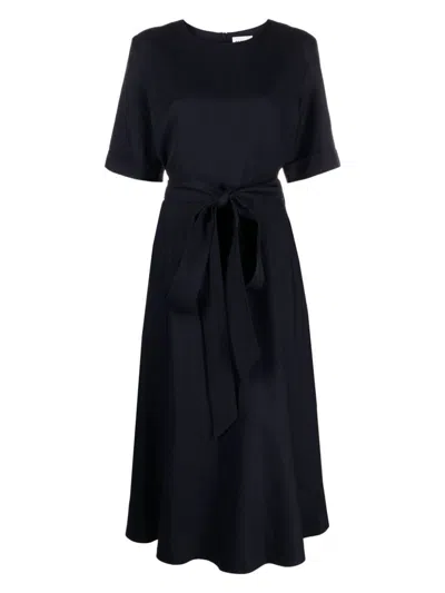 P.a.r.o.s.h Women's Short Sleeves Crew Neck Chemisier Dress In Black