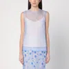 P.a.r.o.s.h Sorgente Silk Crewneck Top In Blue
