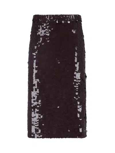 P.a.r.o.s.h Sequin-embellished Pencil Midi Skirt In Purple