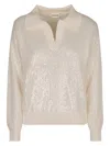 P.a.r.o.s.h Parosh Sequin Sweater In White