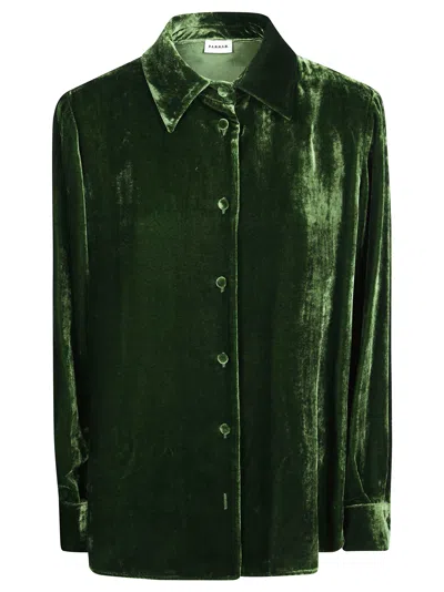 P.a.r.o.s.h Long-sleeve Velvet Shirt In Purple