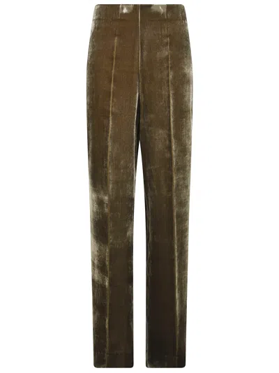 P.a.r.o.s.h Parosh Women's Viscose Silk Velvet-effect Pants In Beige