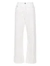 P.a.r.o.s.h Sequin-embellished Straight Leg Jeans With Belt Loops In Cream