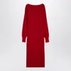 P.a.r.o.s.h . Red Wool And Cashmere Midi Dress In Red