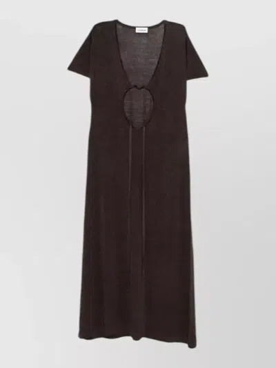 P.a.r.o.s.h Womens Beach Dress Cut Out Maxi In Brown