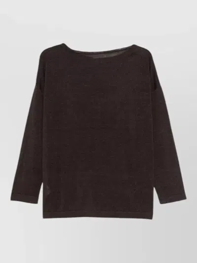 P.a.r.o.s.h Womens Knitwear Top Long Sleeves Round Neck In Brown