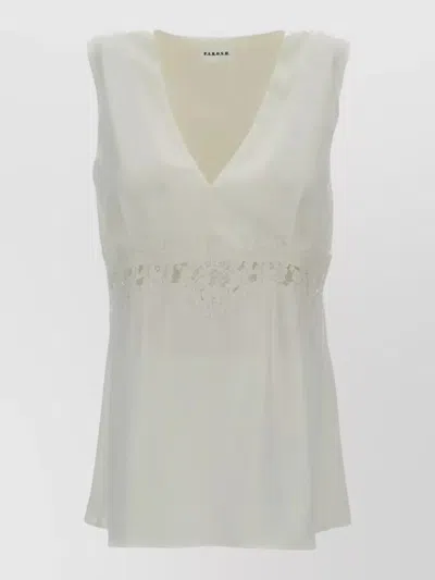 P.a.r.o.s.h Womens Lace Sleeveless V Neck Shirt In Multi