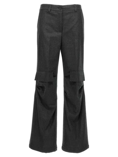 P.A.R.O.S.H WOOL AND CASHMERE BLEND CARGO PANTS