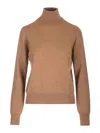 P.a.r.o.s.h Wool And Cashmere Turtleneck Knitwear Brown In Brown