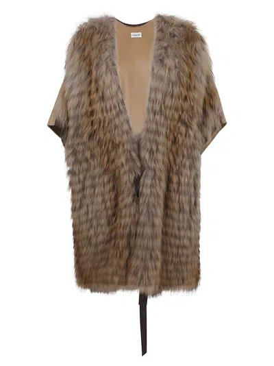 P.A.R.O.S.H PAROSH WOOL AND FAUX FUR VEST