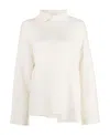 P.a.r.o.s.h Wool Asymmetrical Design Sweater In White
