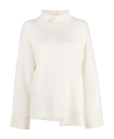 P.a.r.o.s.h Wool Asymmetrical Design Sweater In White