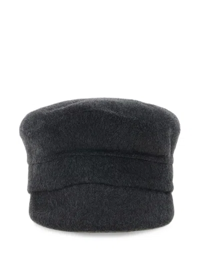 P.a.r.o.s.h Wool Baker Boy Hat In Gray