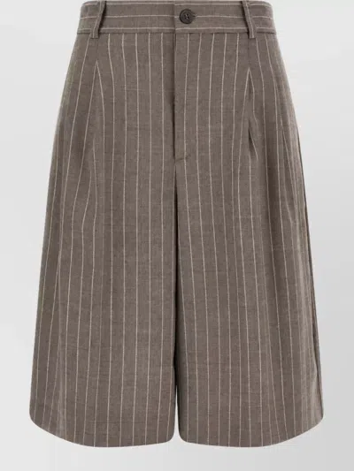 P.a.r.o.s.h Wool Bermuda Shorts In Brown