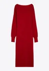P.a.r.o.s.h . Red Wool And Cashmere Midi Dress In Red