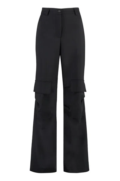 P.a.r.o.s.h Parosh Liliux Wool Cargo Trousers In Black