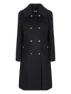 P.a.r.o.s.h Double-breasted Removable-collar Coat In Black