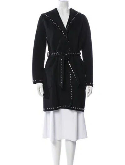 Pre-owned P.a.r.o.s.h Wool Coat In Black