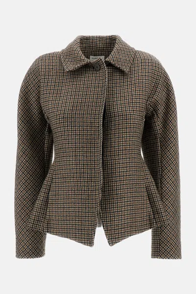 P.a.r.o.s.h Wool Coat Pied - De - Poule In Multi