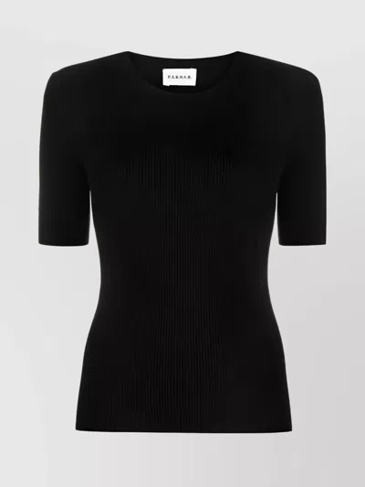 P.A.R.O.S.H WOOL CREW NECK TOP WITH RIBBED TEXTURE