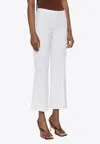 P.a.r.o.s.h Parosh Stretch Wool Flared Cropped Trousers In White