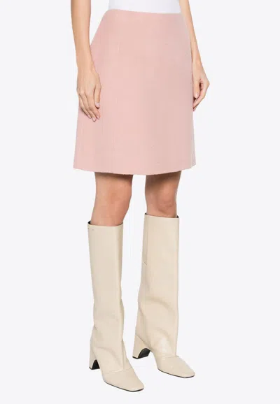 P.a.r.o.s.h Wool High-waist Mini Skirt In Pink