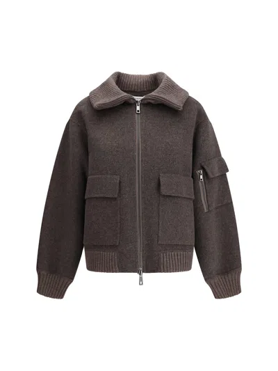 P.a.r.o.s.h Wool Jacket With A Wide Collar In Brown