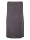 P.a.r.o.s.h Wool Midi Skirt In Gray