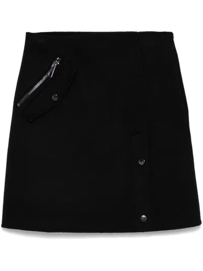 P.a.r.o.s.h Wool Mini Skirt In Black