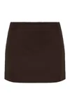 P.a.r.o.s.h Parosh Wool Mini Skirt In Brown