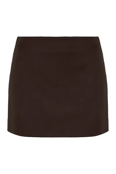 P.a.r.o.s.h . Wool Mini Skirt In Brown